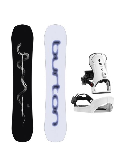 SET Placa Snowboard BURTON - SPELLBINDER PurePop Camber SERPENT 2027 + Legaturi Snowboard CLEW Independence 1.0 2027 - White