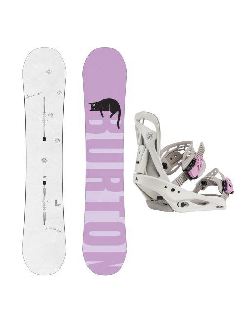 SET Placa Snowboard BURTON - Women's - YEASAYER Flying V PAWS 2027 + Legaturi Snowboard BURTON - Women's - CITIZEN Chinchilla Gray W27