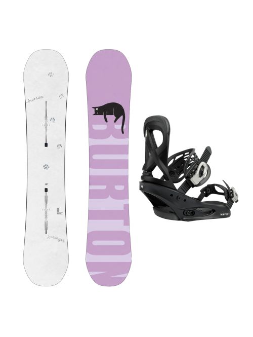 SET Placa Snowboard BURTON - Women's - YEASAYER Flying V PAWS 2027 + Legaturi Snowboard BURTON - Women's - SCRIBE Black W27
