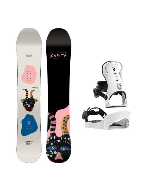 SET Placa Snowboard CAPiTA - AERONAUT WIDE 2027 - 158W + Legaturi Snowboard CLEW Independence 1.0 2027 - White