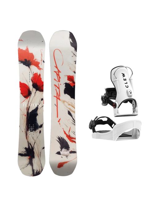 SET Placa Snowboard CAPiTA - BIRDS OF A FEATHER 2027 + Legaturi Snowboard CLEW Independence 1.0 2027 - White