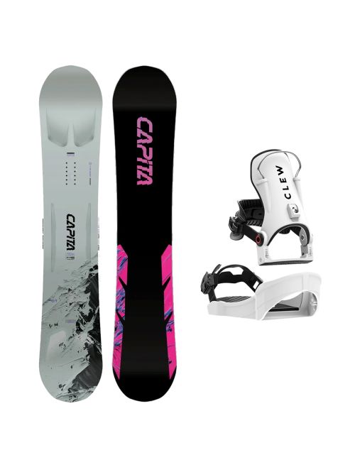 SET Placa Snowboard CAPiTA - MEGA MERCURY 2027 - 157 + Legaturi Snowboard CLEW Independence 1.0 2027 - White