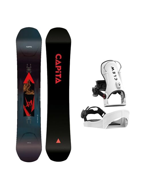 SET Placa Snowboard CAPiTA - SUPER D.O.A. 2027 + Legaturi Snowboard CLEW Independence 1.0 2027 - White