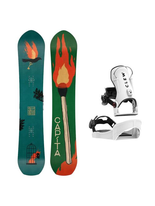 SET Placa Snowboard CAPiTA - THE EQUALIZER 2027 + Legaturi Snowboard CLEW Independence 1.0 2027 - White