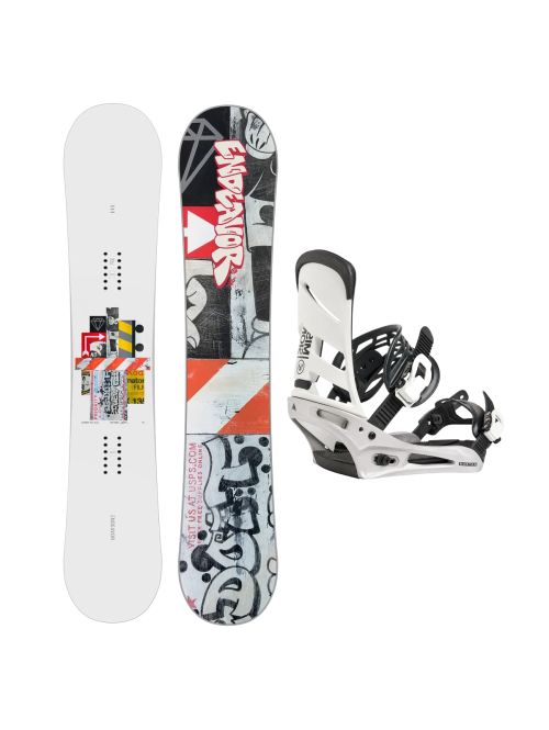 SET Placa Snowboard ENDEAVOR - Live 2026 155 + Legaturi Snowboard BURTON - Men's - MISSION White/Silver W27
