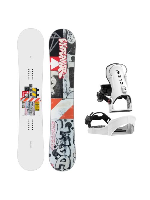 SET Placa Snowboard ENDEAVOR - Live 2026 155 + Legaturi Snowboard CLEW Independence 1.0 2027 - White