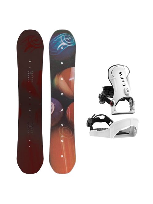 SET Placa Snowboard ENDEAVOR - Maverick 2026 + Legaturi Snowboard CLEW Independence 1.0 2027 - White