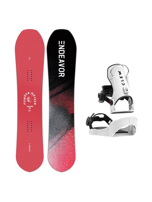 SET Placa Snowboard ENDEAVOR - Trooper PRO 2026 + Legaturi Snowboard CLEW Independence 1.0 2027 - White