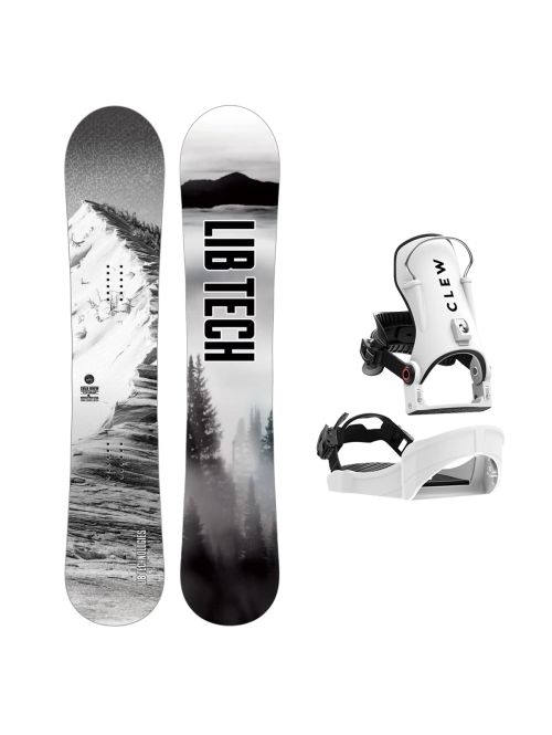 SET Placa Snowboard LIB TECH - COLD BREW 2027 + Legaturi Snowboard CLEW Independence 1.0 2027 - White