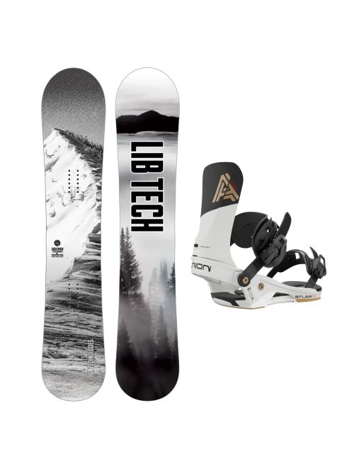 SET Placa Snowboard LIB TECH - COLD BREW 2027 + Legaturi Snowboard UNION Unisex 2027 ATLAS PRO Stone