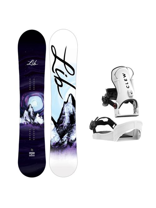 SET Placa Snowboard LIB TECH - CORTADO 2027 + Legaturi Snowboard CLEW Independence 1.0 2027 - White