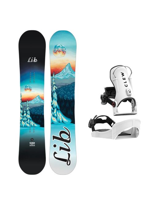 SET Placa Snowboard LIB TECH - GLIDER 2027 + Legaturi Snowboard CLEW Independence 1.0 2027 - White