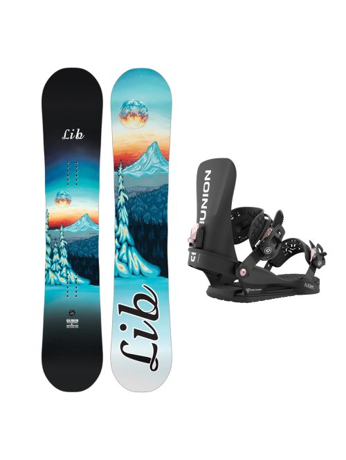 SET Placa Snowboard LIB TECH - GLIDER 2027 + Legaturi Snowboard UNION Women's 2027 JULIET Black