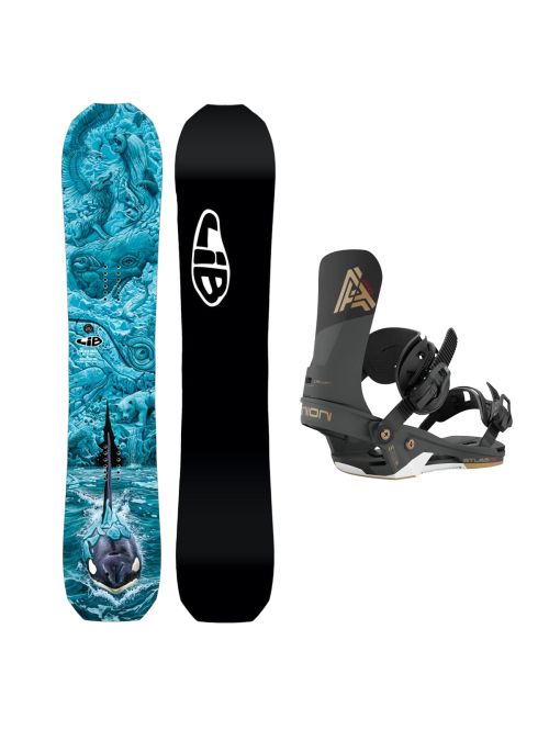 SET Placa Snowboard LIB TECH Golden Orca 2027 + Legaturi Snowboard UNION Unisex 2027 ATLAS PRO Black
