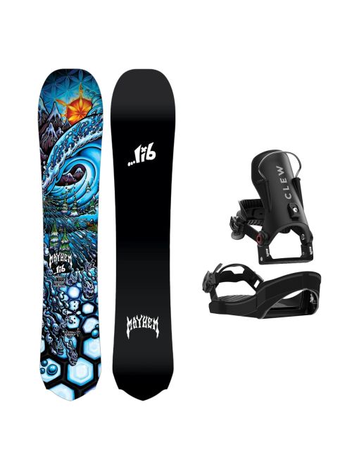 SET Placa Snowboard LIB TECH - MAYHEM ROCKET 2027 - 157.5 + Legaturi Snowboard CLEW Independence 1.0 2027 - Black