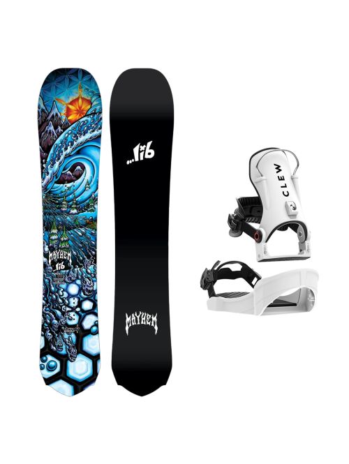 SET Placa Snowboard LIB TECH - MAYHEM ROCKET 2027 - 157.5 + Legaturi Snowboard CLEW Independence 1.0 2027 - White