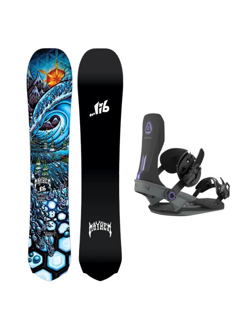 SET Placa Snowboard LIB TECH - MAYHEM ROCKET 2027 - 157.5 + Legaturi Snowboard UNION Unisex 2027 SOURCE Black