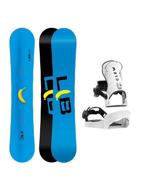SET Placa Snowboard LIB TECH - SKATE BANANA 2027 + Legaturi Snowboard CLEW Independence 1.0 2027 - White