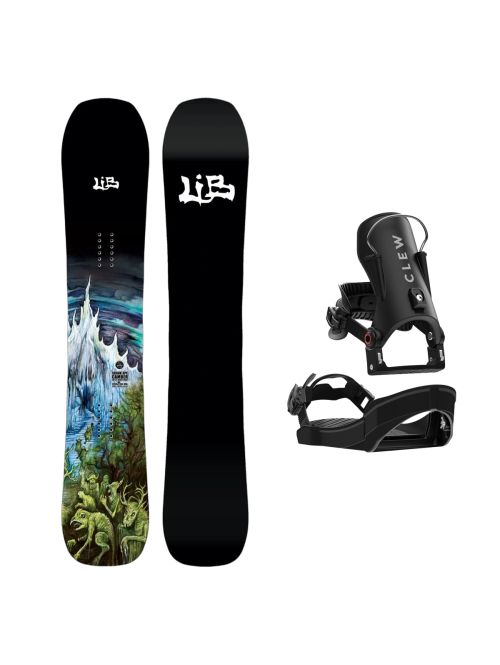 SET Placa Snowboard LIB TECH - SKUNK APE CAMBER 2027 + Legaturi Snowboard CLEW Independence 1.0 2027 - Black