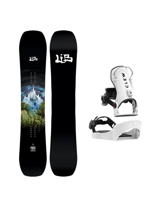 SET Placa Snowboard LIB TECH - SKUNK APE TWIN 2027 - 166W + Legaturi Snowboard CLEW Independence 1.0 2027 - White
