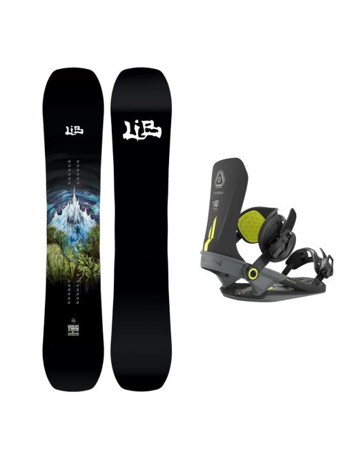 SET Placa Snowboard LIB TECH - SKUNK APE TWIN 2027 - 166W + Legaturi Snowboard UNION Unisex 2027 SOURCE PRO TH Black