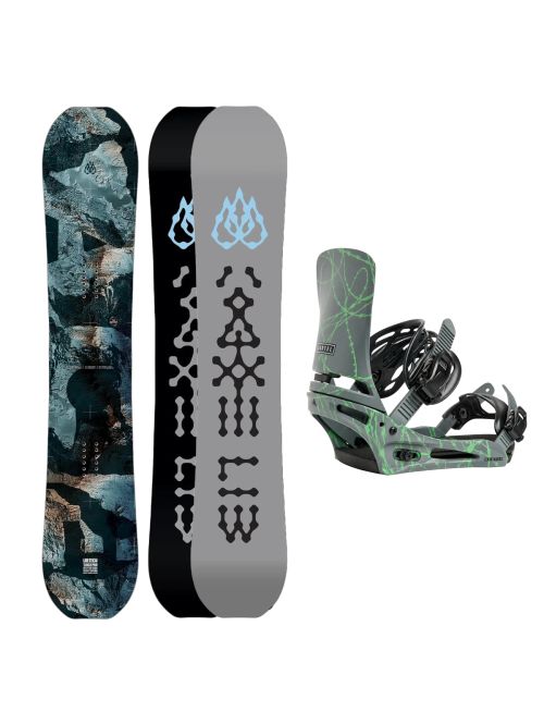 SET Placa Snowboard LIB TECH - T.RICE PRO 2027 + Legaturi Snowboard BURTON - Men's - CARTEL Gray/Green Voltage W27