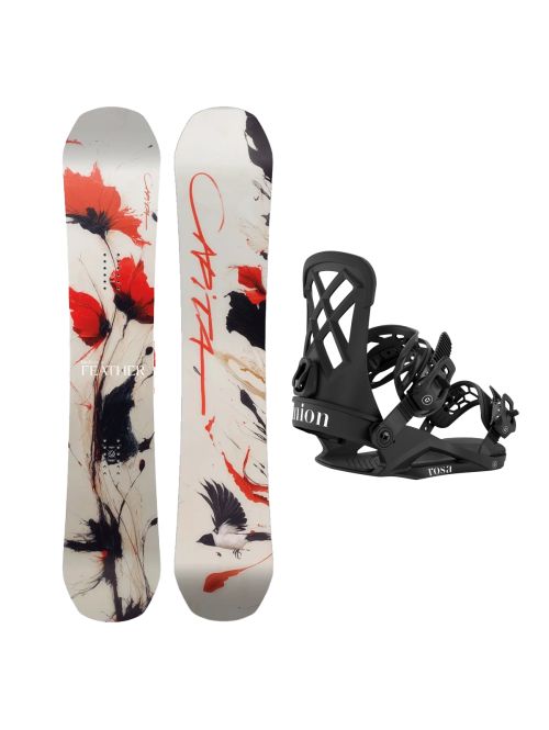 SET Placa Snowboard CAPiTA - BIRDS OF A FEATHER 2027 + Legaturi Snowboard UNION Women's 2027 ROSA Black