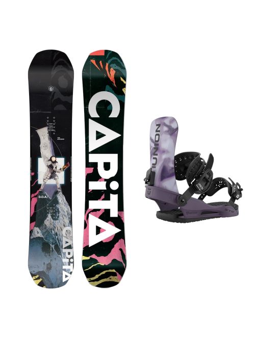 SET Placa Snowboard CAPiTA D.O.A. 2026 150 x Legaturi Snowboard UNION Men's 2027 STR Purple