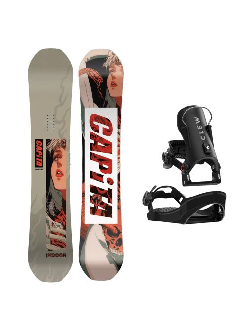SET Placa Snowboard CAPiTA - INDOOR SURVIVAL 2027 - 154 + Legaturi Snowboard CLEW Independence 1.0 2027 - Black