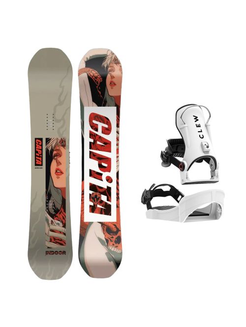 SET Placa Snowboard CAPiTA - INDOOR SURVIVAL 2027 - 154 + Legaturi Snowboard CLEW Independence 1.0 2027 - White