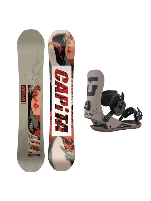 SET Placa Snowboard CAPiTA - INDOOR SURVIVAL 2027 - 154 + Legaturi Snowboard UNION Men's 2027 STRATA Brown