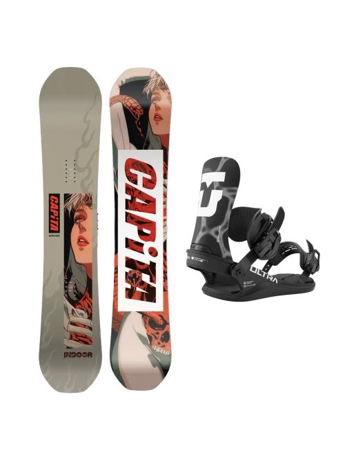 SET Placa Snowboard CAPiTA - INDOOR SURVIVAL 2027 - 154 + Legaturi Snowboard UNION Men's 2027 ULTRA Black
