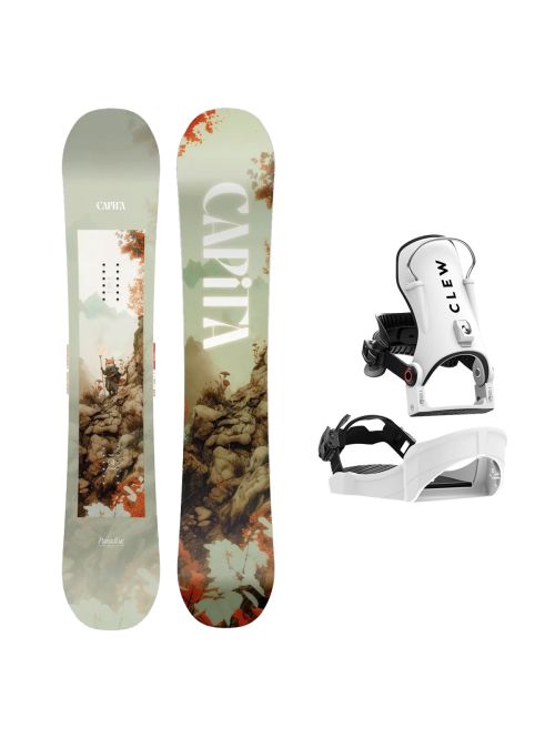 SET Placa Snowboard CAPiTA - PARADISE 2027 + Legaturi Snowboard CLEW Independence 1.0 2027 - White
