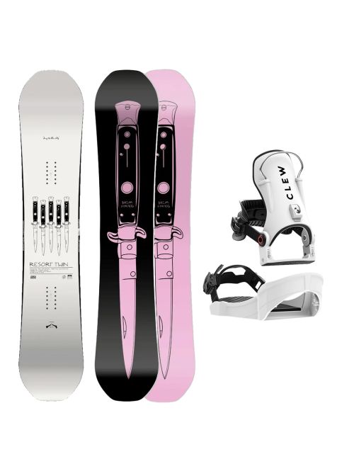SET Placa Snowboard CAPiTA - SB RESORT TWIN 2027 + Legaturi Snowboard CLEW Independence 1.0 2027 - White