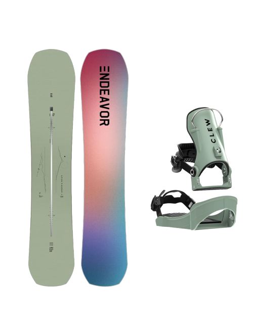 SET ENDEAVOR - Free Ranger Directors 2025 x Legaturi Snowboard CLEW Independence 1.0 2027 - Sage Green