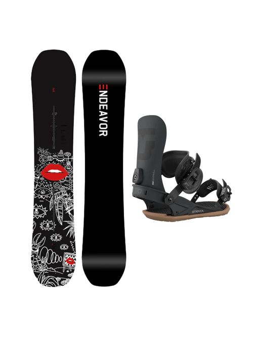 SET ENDEAVOR Ranger x Lee McConnell W25 x Legaturi Snowboard UNION Men's 2027 STRATA Black