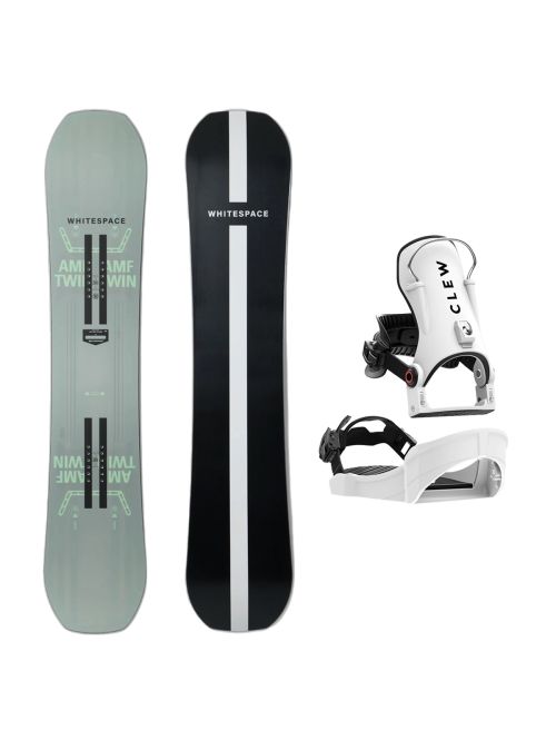 SET Placa Snowboard WHITESPACE - AMF Twin A 2027 144 + Legaturi Snowboard CLEW Independence 1.0 2027 - White