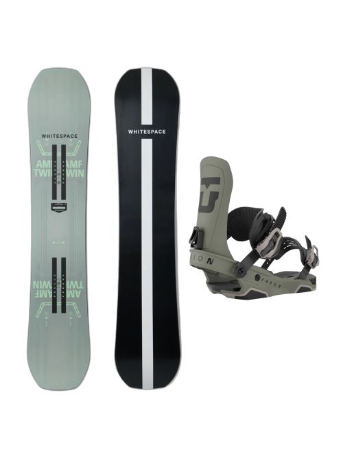 SET Placa Snowboard WHITESPACE - AMF Twin A 2027 144 + Legaturi Snowboard UNION Men's 2027 FORCE TEAM Tactical Green