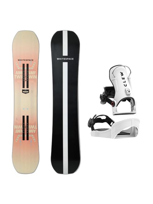 SET Placa Snowboard WHITESPACE - AMF Twin B 2027 + Legaturi Snowboard CLEW Independence 1.0 2027 - White