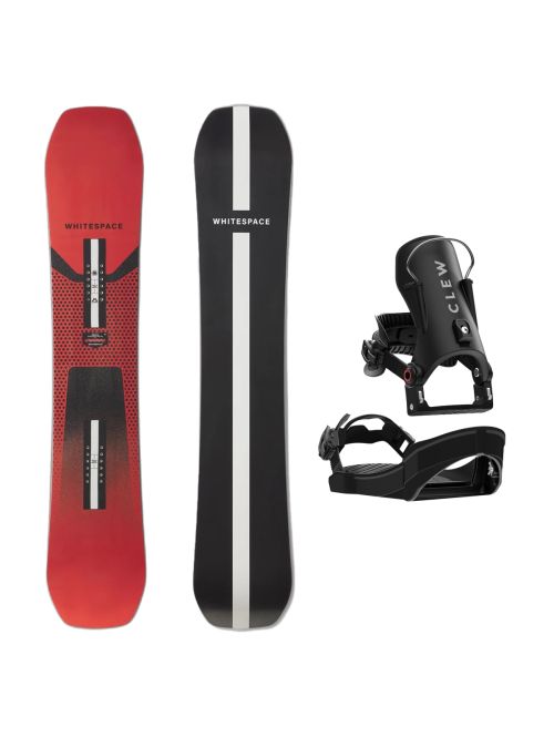 SET Placa Snowboard WHITESPACE - Freestyle SHAUN WHITE Pro A 2027 + Legaturi Snowboard CLEW Independence 1.0 2027 - Black