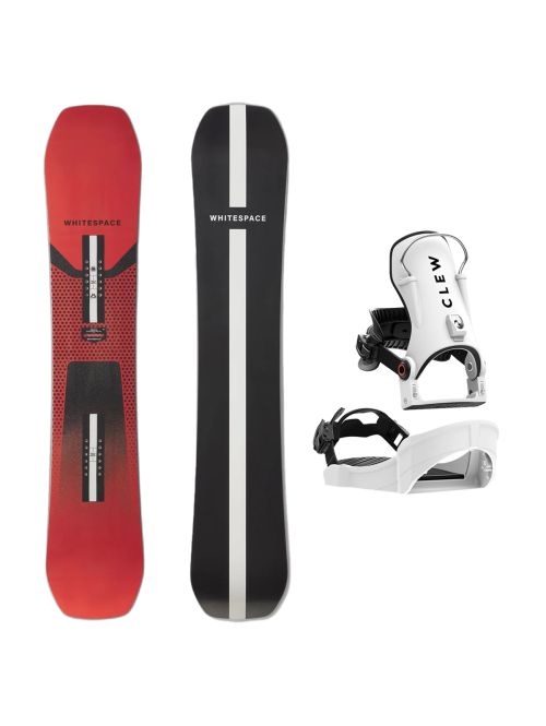 SET Placa Snowboard WHITESPACE - Freestyle SHAUN WHITE Pro A 2027 + Legaturi Snowboard CLEW Independence 1.0 2027 - White