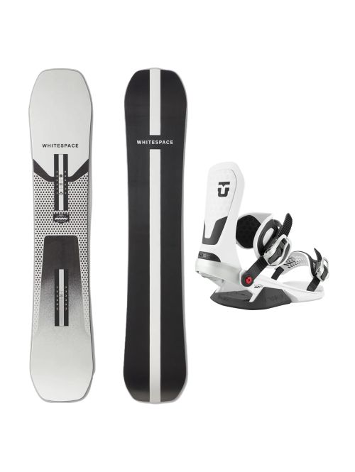 SET Placa Snowboard WHITESPACE - Freestyle SHAUN WHITE Pro C 2027 - 156 + Legaturi Snowboard UNION Unisex 2027 NEO White
