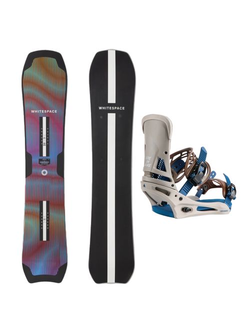 SET Placa Snowboard WHITESPACE - Montano A 2027 - 155 + Legaturi Snowboard BURTON - Men's - MALAVITA Warm Gray W27