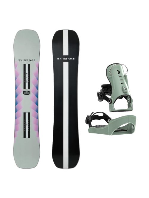 SET Placa Snowboard WHITESPACE - Womens Freestyle Pro A 2027 + Legaturi Snowboard CLEW Independence 1.0 2027 - Sage Green