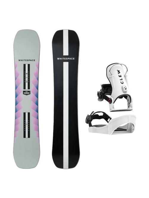 SET Placa Snowboard WHITESPACE - Womens Freestyle Pro A 2027 + Legaturi Snowboard CLEW Independence 1.0 2027 - White