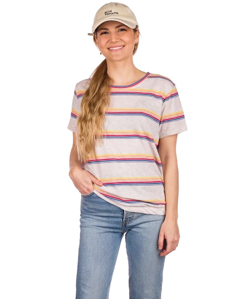 Tricou Kazane Indra Oatmeal Stripe Gray XL