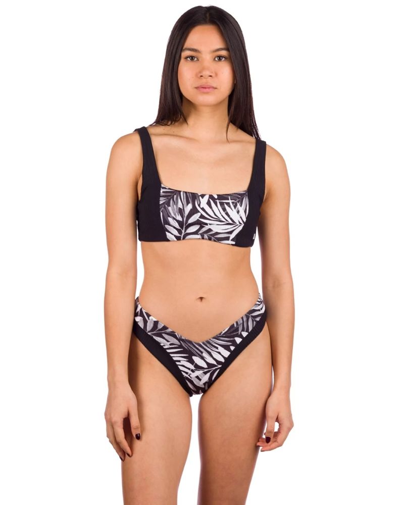 Bikini Top Hurley Party Palm Rib Bralette Black S
