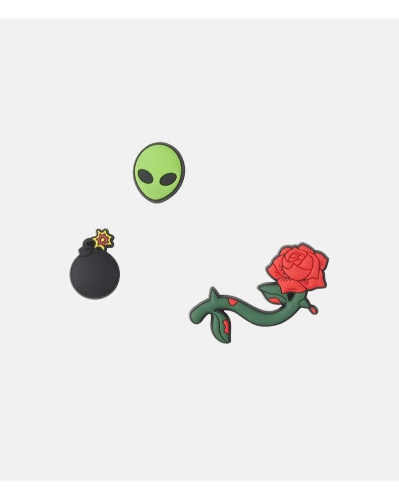 Accesorii Crocs Bomb Alien 3Pk Jibbitz Black