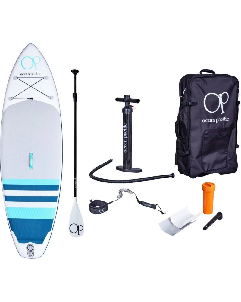 Paddle Board Ocean Pacific Sunset All Round 9'6 Inflatable Alb /Gri/Turcoaz