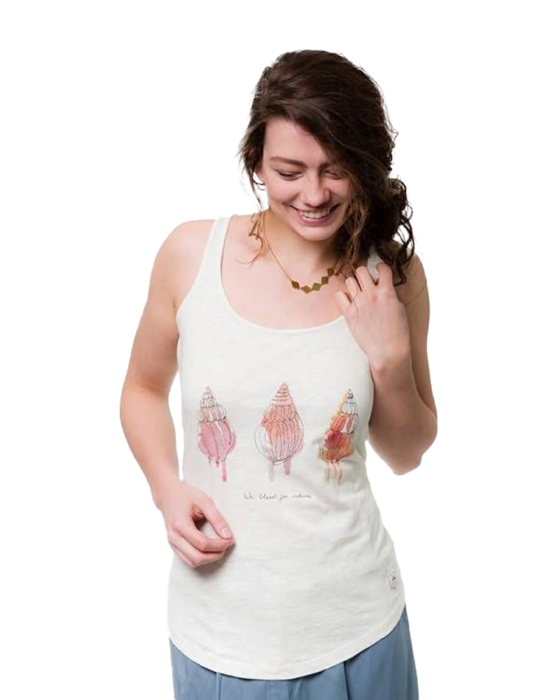 Maiou Bleed Shell Tank Top White L